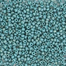 Miyuki rocailles Perlen 15/0 - Opaque glazed frosted rainbow peacock blue 15-4702